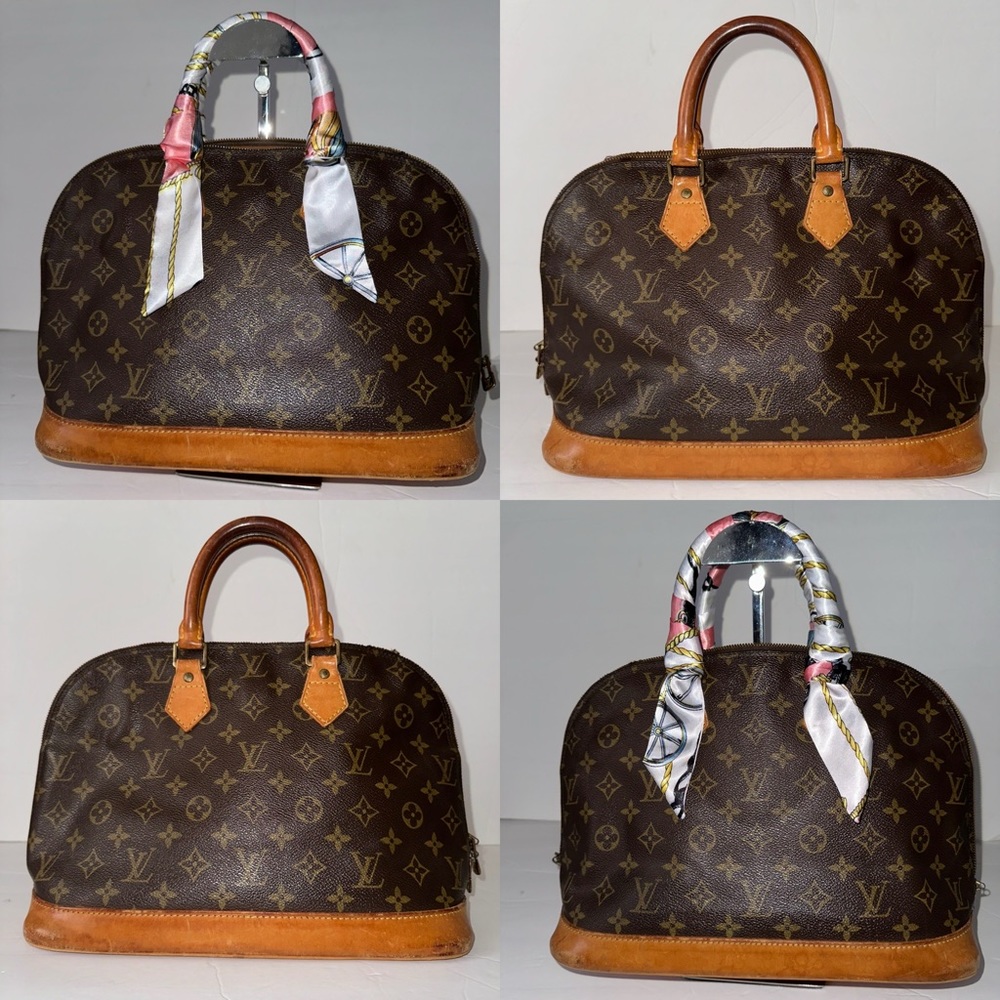 LOUIS VUITTON Authentic Vintage Alma in Classic MONOGRAM LV leather w/ Twillys